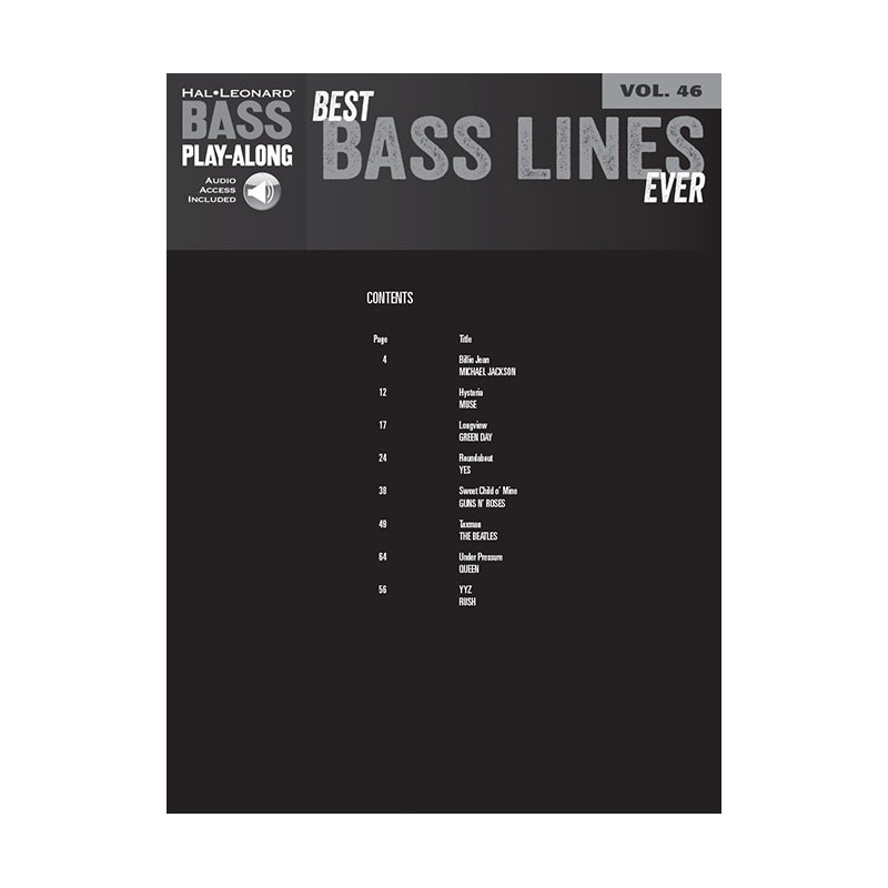 Best Bass Lines Ever Bass PlayAlong Volume 46
