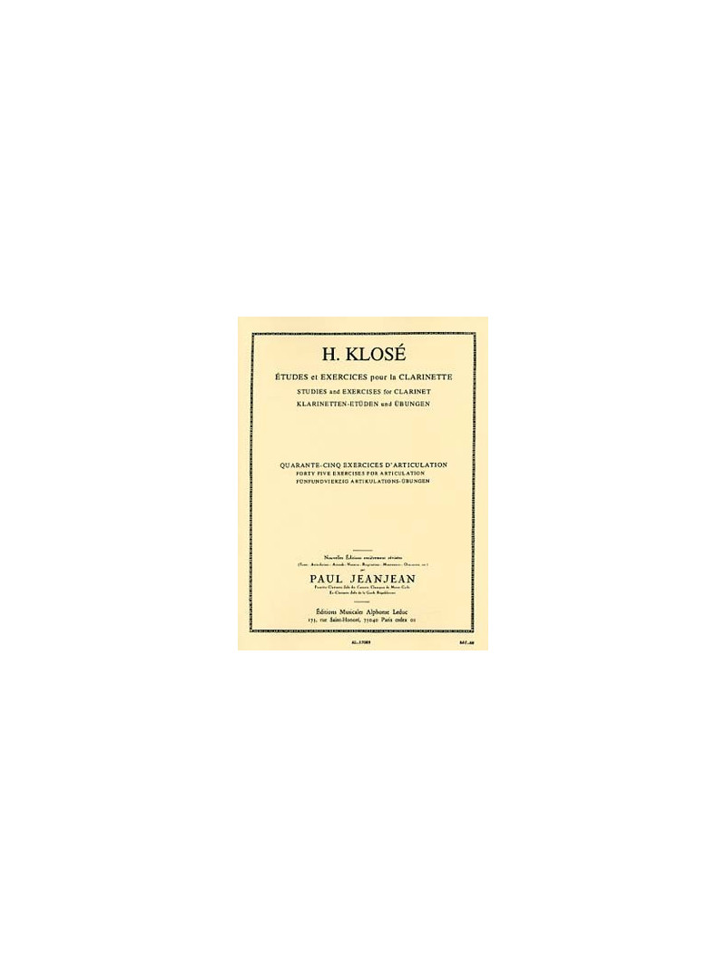 Etudes et Exercises pour Clarinet: 45 exercises
