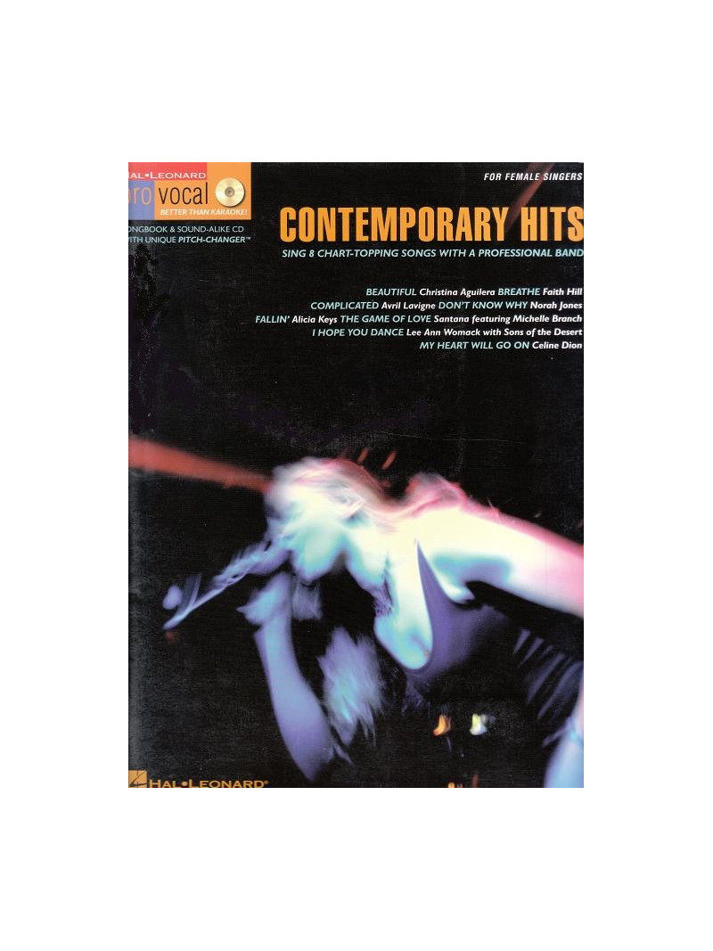 Pro Vocal: Contemporary Hits Female Singers (book/CD sing-along)