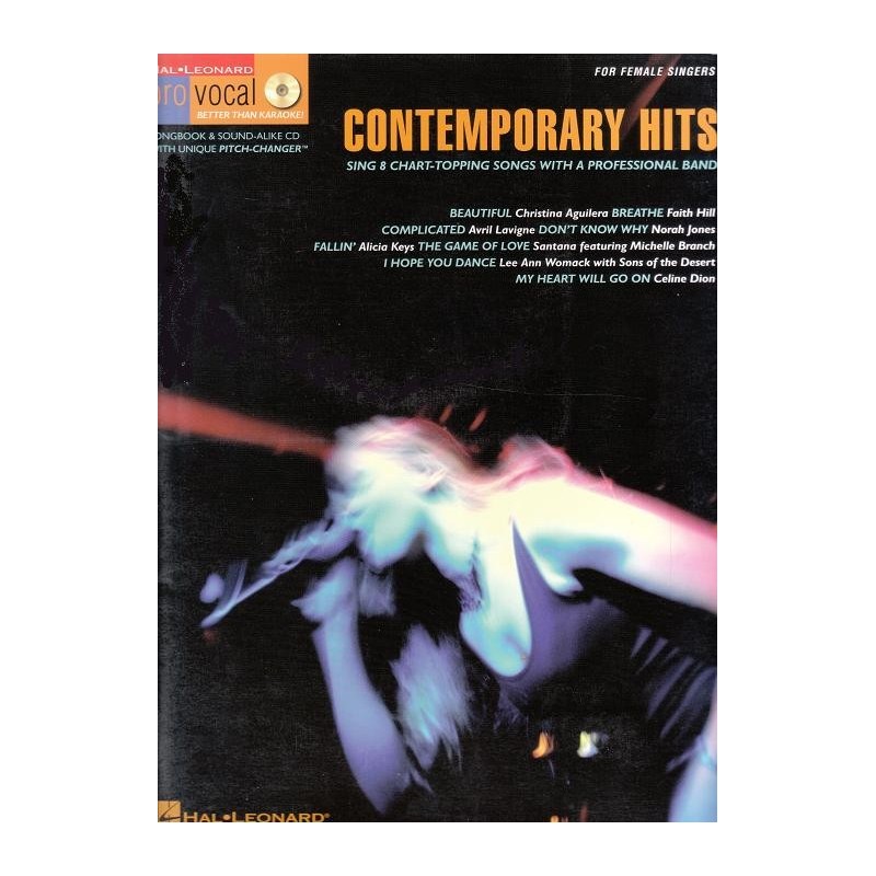 Pro Vocal: Contemporary Hits Female Singers (book/CD sing-along)