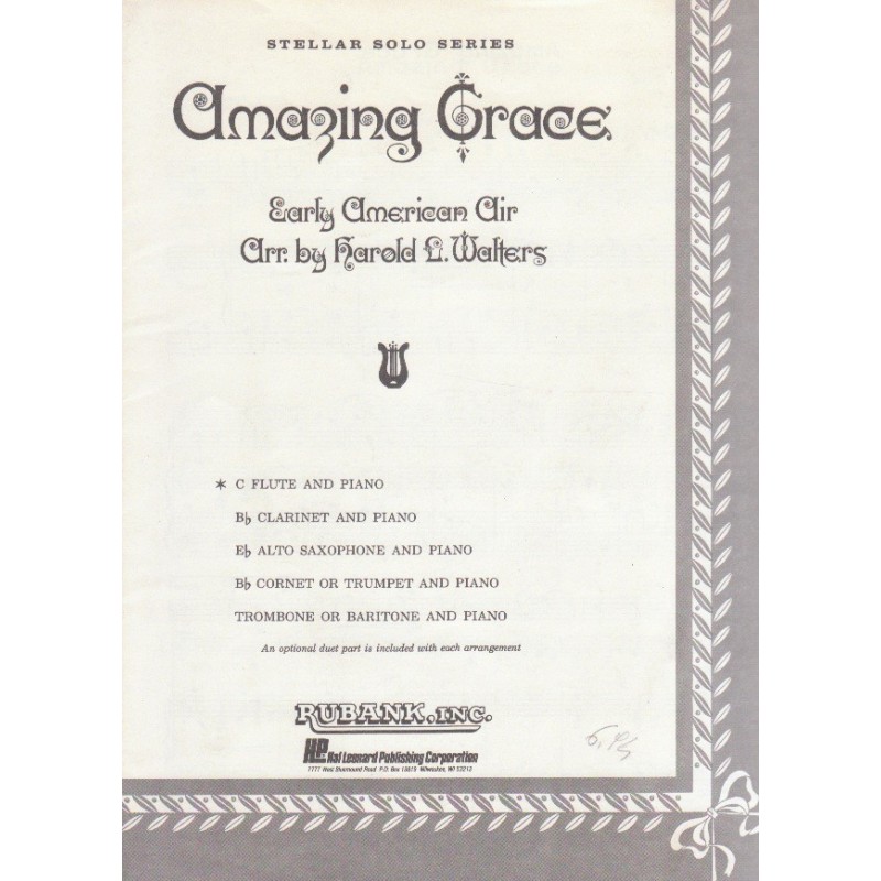 Amazing Grace - C flute & piano