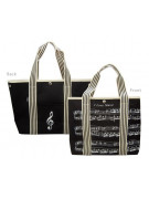Canvas Tote Bag With Treble Clef/Sheet Music Design
