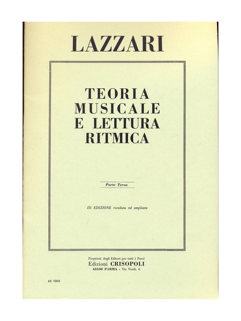 Teoria musicale e lettura ritmica - Parte terza