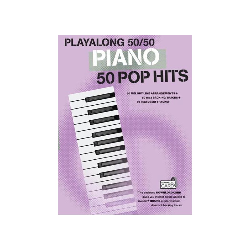 Playalong 50/50 Piano Pop Hits (book/Download Card)
