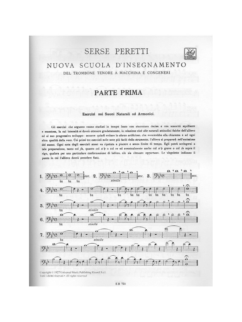 Nuova scuola di insegnamento del trombone - Parte I