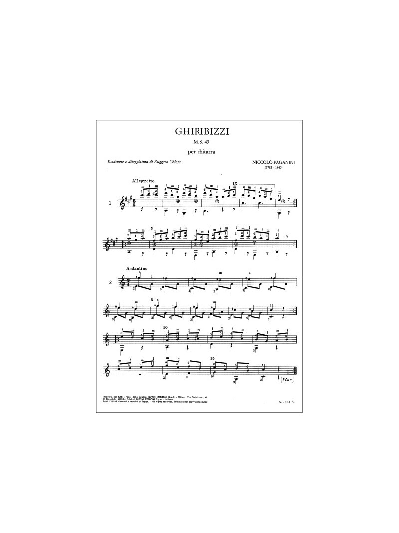 Niccolo' Paganini - Ghiribizzi M.S. 43