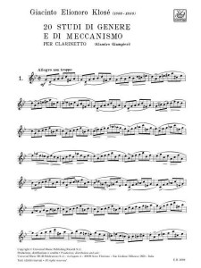 20 Studi di genere e di meccanismo per clarinetto