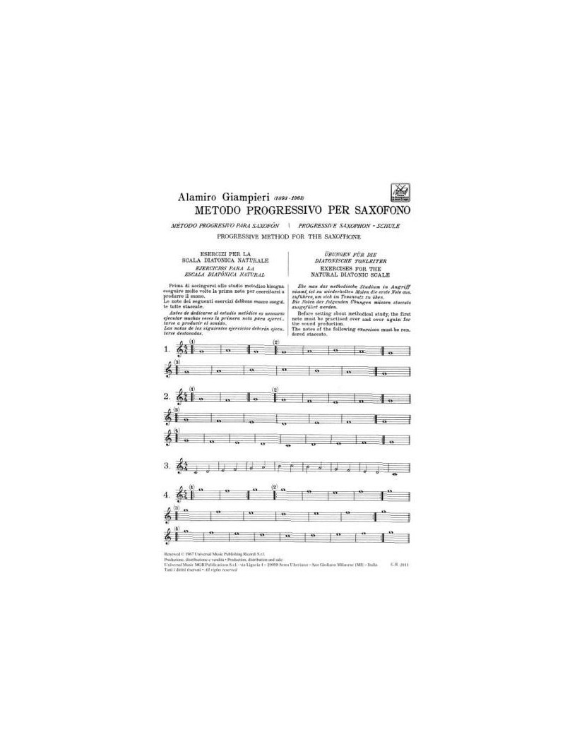Metodo progressivo per saxofono