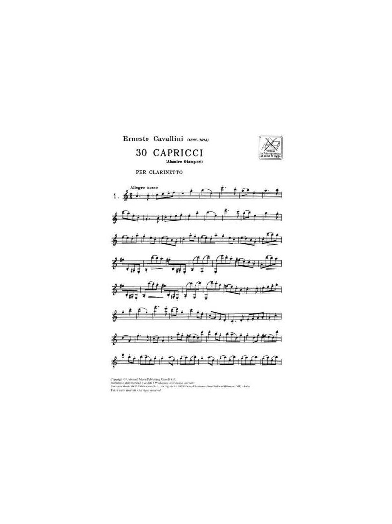 30 Capricci - Per Clarinetto