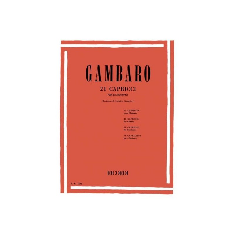 Gambaro - 21 Capricci per clarinetto