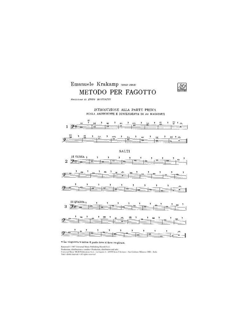 Krakamp - Metodo per Fagotto