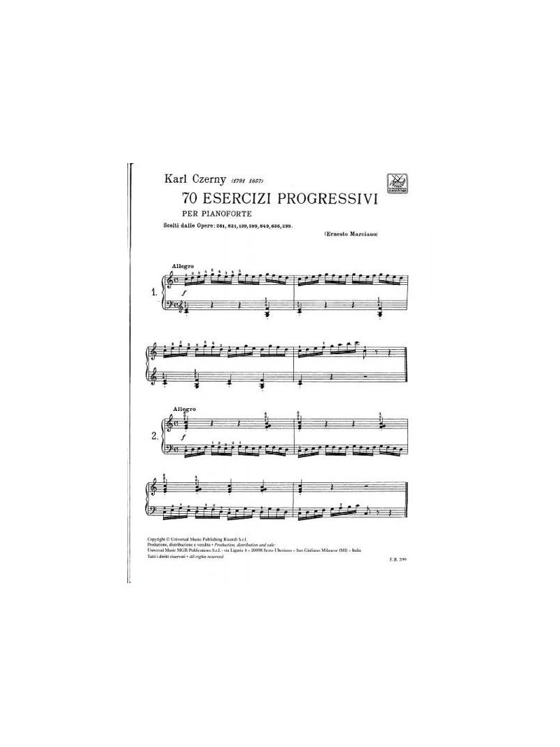 70 esercizi progressivi (Pianoforte)