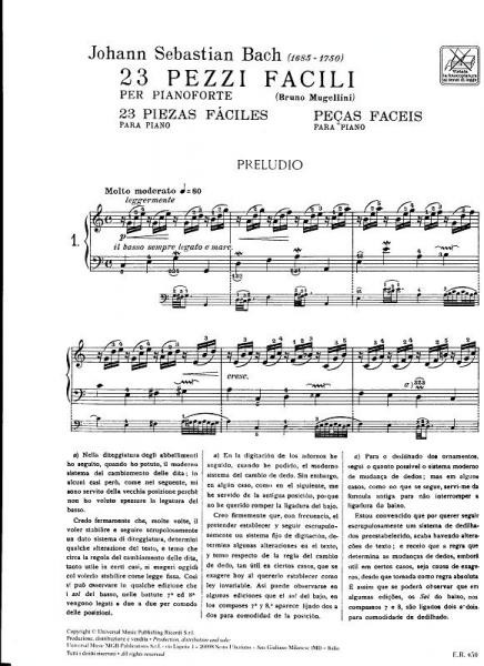 bach 23 Pezzi facili Per pianoforte