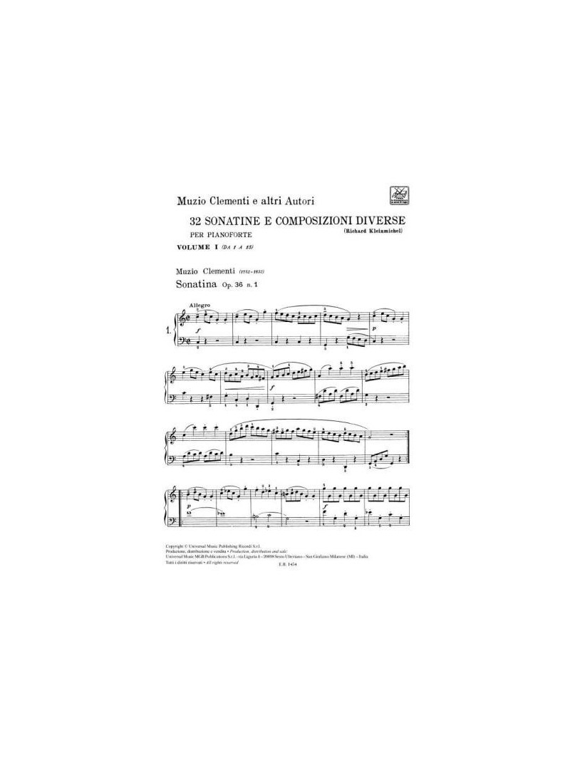 32 Sonatine e composizioni diverse per pianoforte