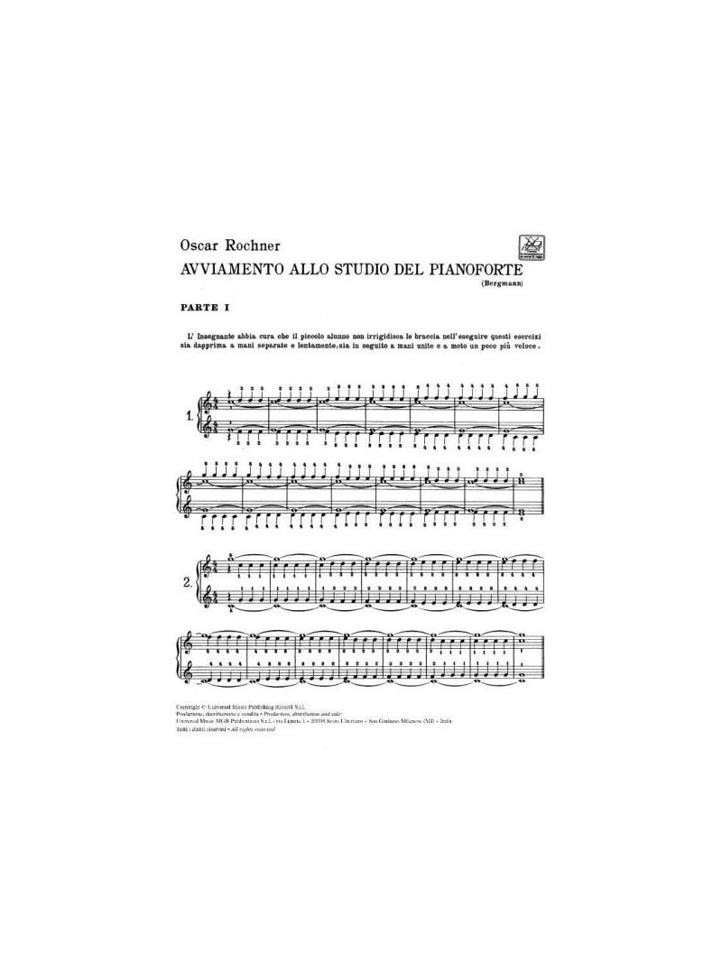 Avviamento allo studio del pianoforte - Parte I
