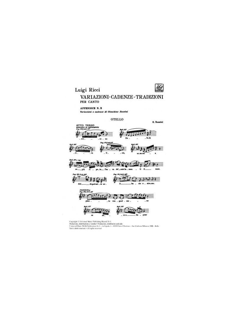 Variazioni - Cadenze - Tradizioni (Canto)