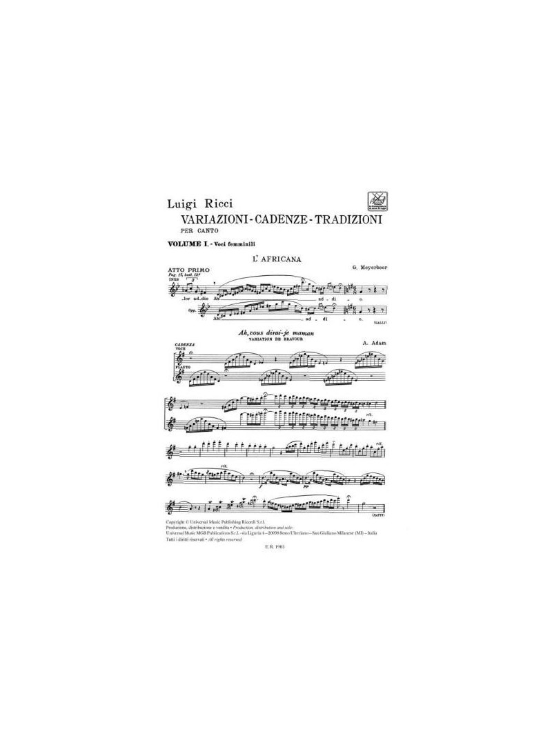 Variazioni - Cadenze - Tradizioni (Canto)