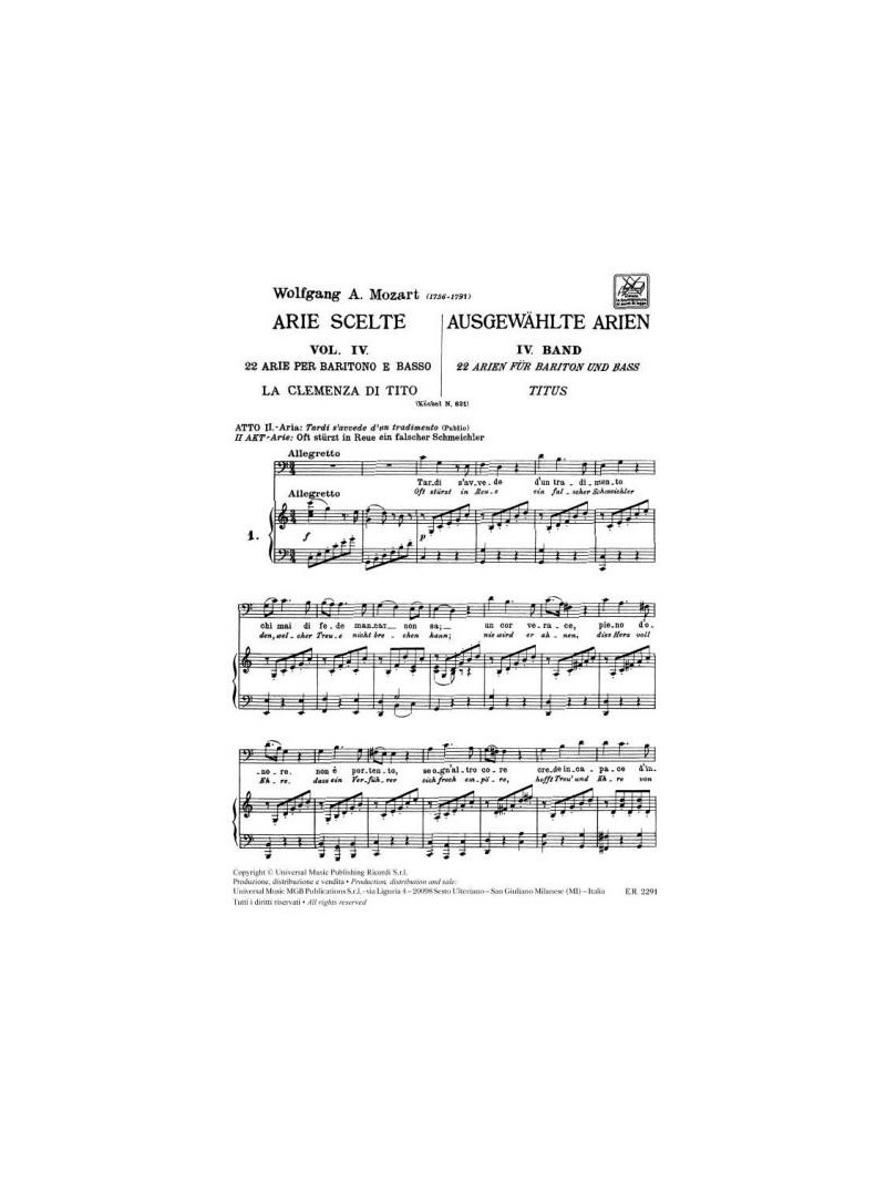 Arie scelte per canto e pianoforte