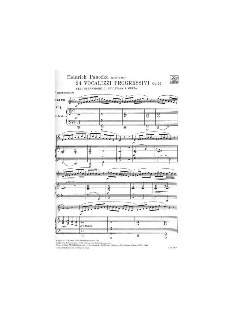 Vocalizzi - 24 vocalizzi progressivi op. 85
