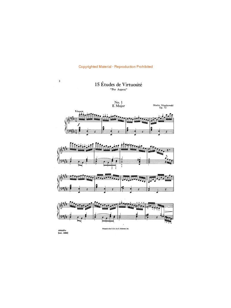 15 Etudes De Virtuosite, Op. 72