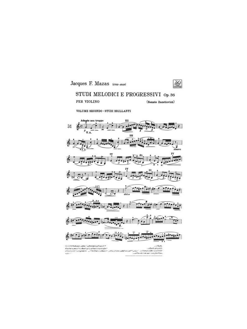 Studi melodici e progressivi op. 36 per violino - 2° vol.