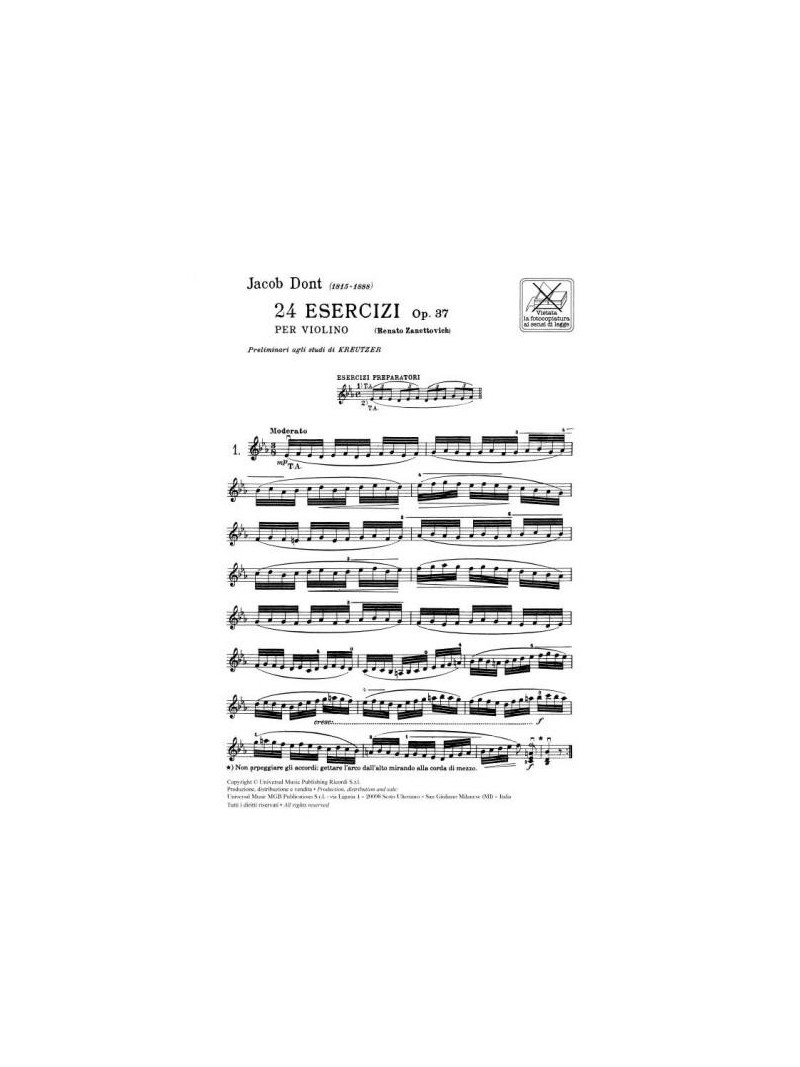 24 Esercizi preliminari agli studi di Kreutzer Op. 37