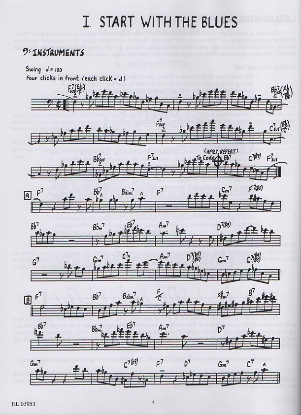 14 Jazz & Funk Etudes: Bass Clef Instruments (book/CD play-along)