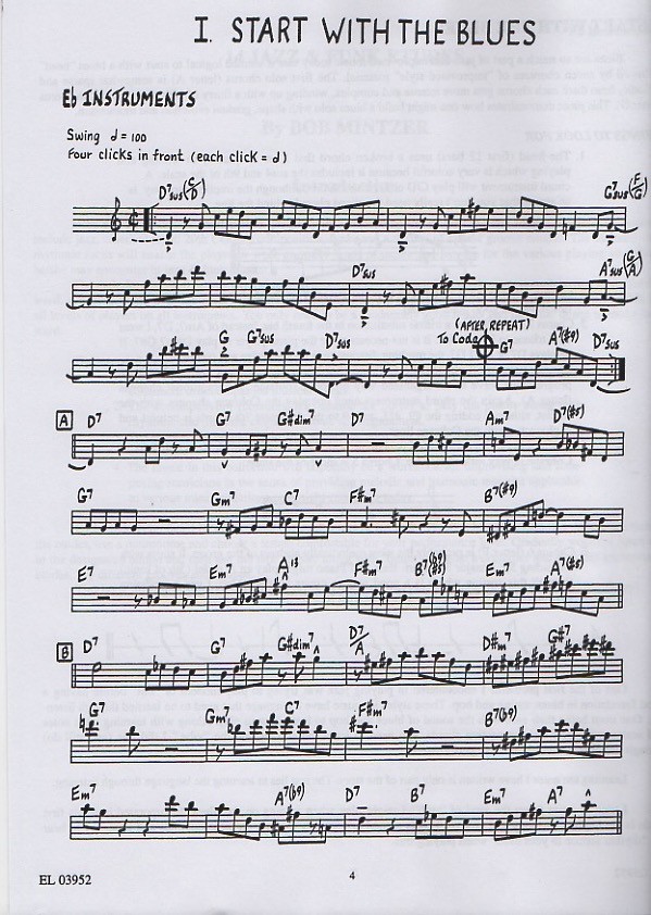 14 Jazz & Funk Etudes: E-Flat Instrument (book/CD play-along)