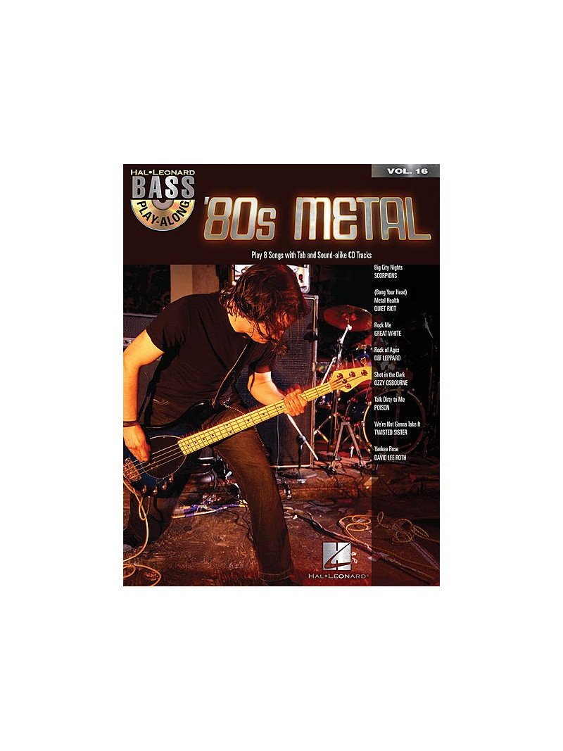 Bass Play-Along Volume 16 - 80s Metal (book/CD)