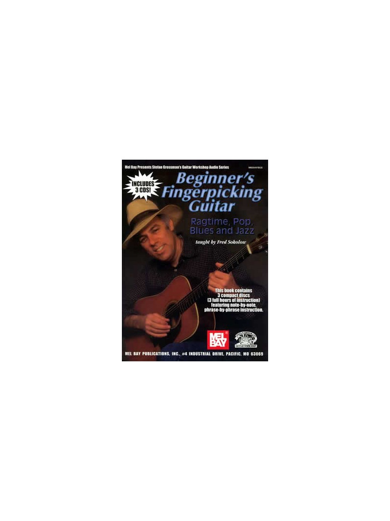 Beginner's Fingerpicking Guitar: Ragtime, Pop, Blues & Jazz (book/3 CD)