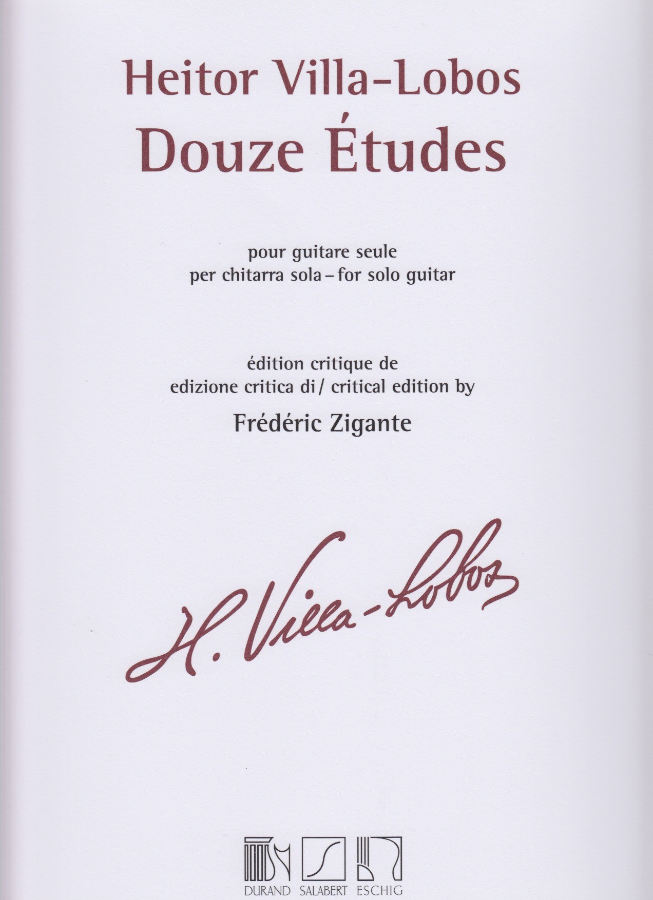 Douze Etudes pour Guitar