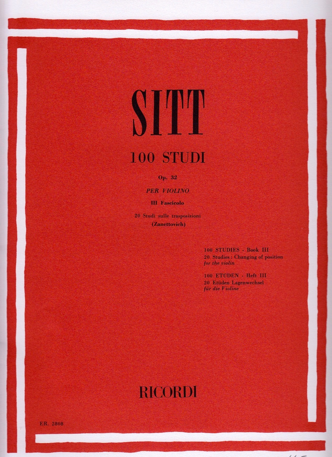 100 Studi Per violino - III Fascicolo