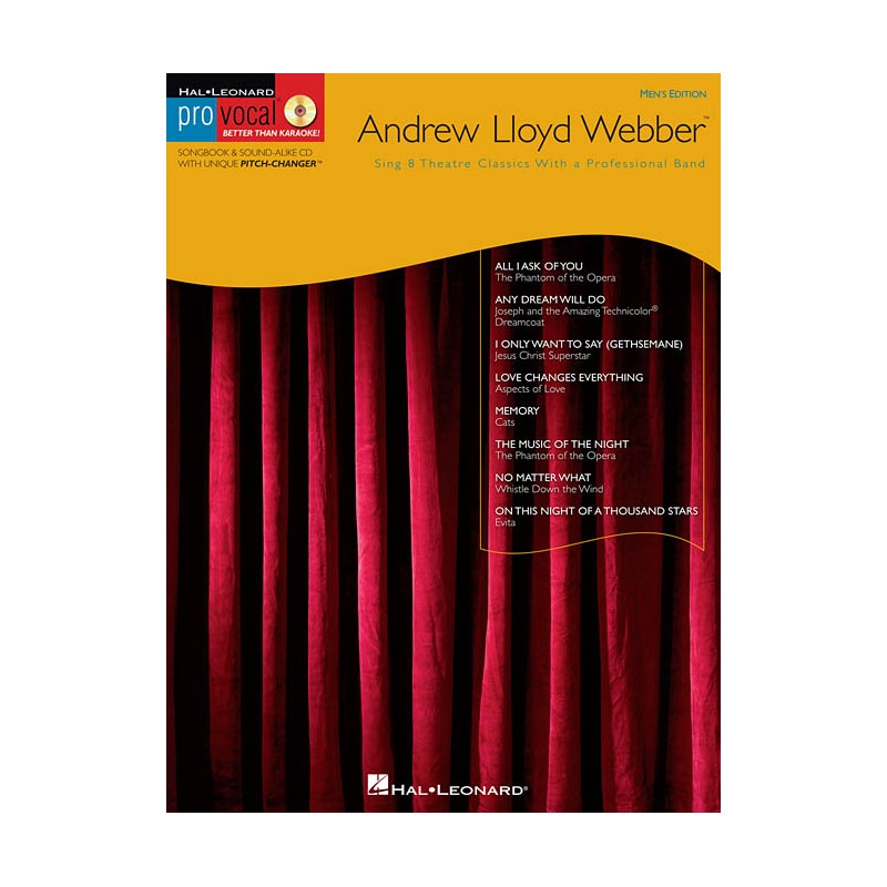 Andrew Lloyd Webber: Pro Vocal Male Singers (book/CD sing-along)
