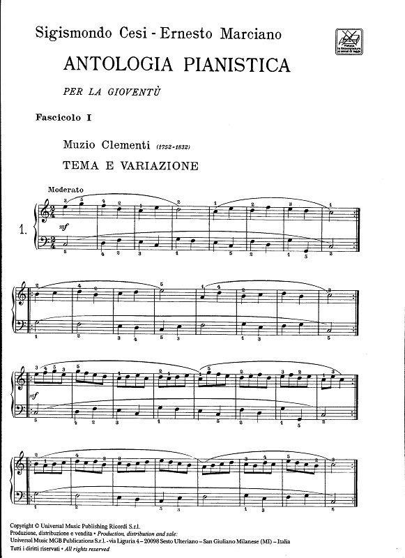 Antologia pianistica per la gioventù - Fasc. I