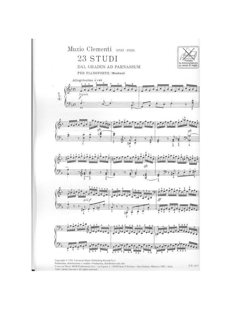 23 Studi dal 'Gradus ad Parnassum' per pianoforte