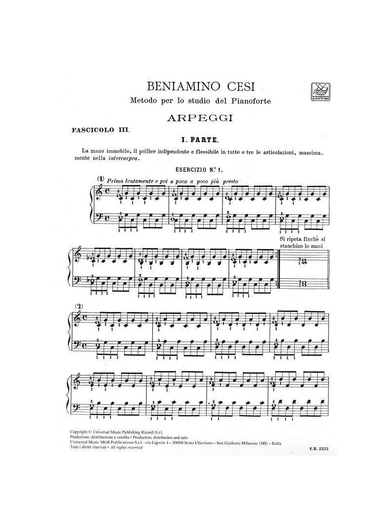 Metodo per lo studio del pianoforte - Fasc. III