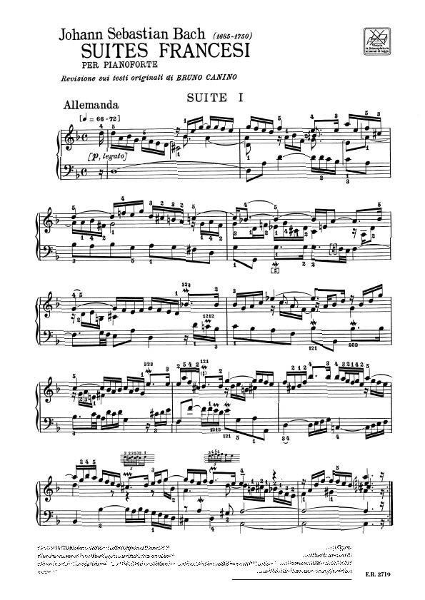 Suites Francesi Bwv 812 - 817 Per Pianoforte