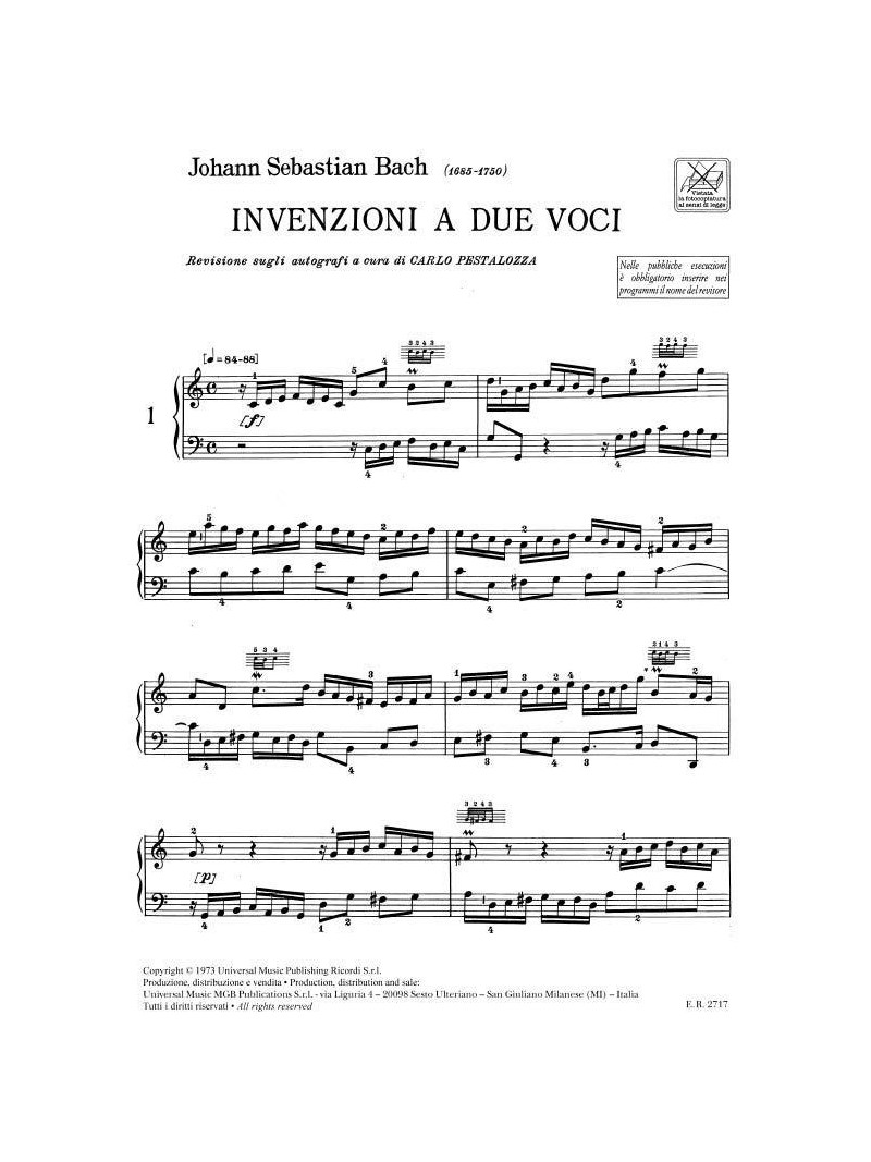 Bach - Invenzioni A Due Voci