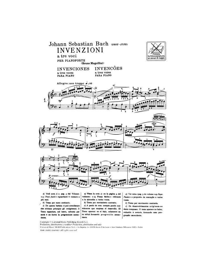 J.S. Bach - Invenzioni A Tre Voci