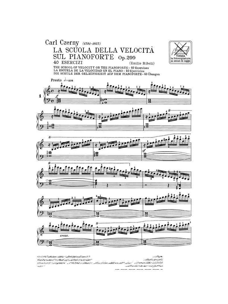 The School of Velocity on The Pianoforte