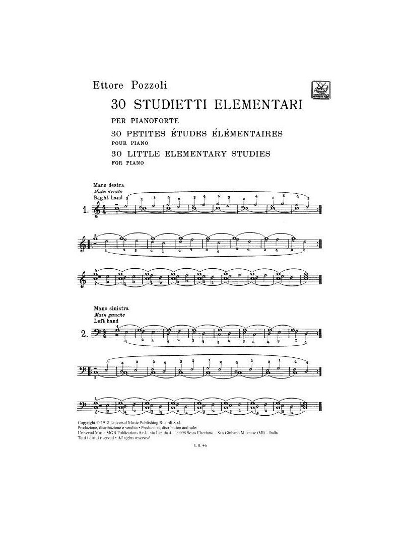 Pozzoli - 30 Studietti Elementari 