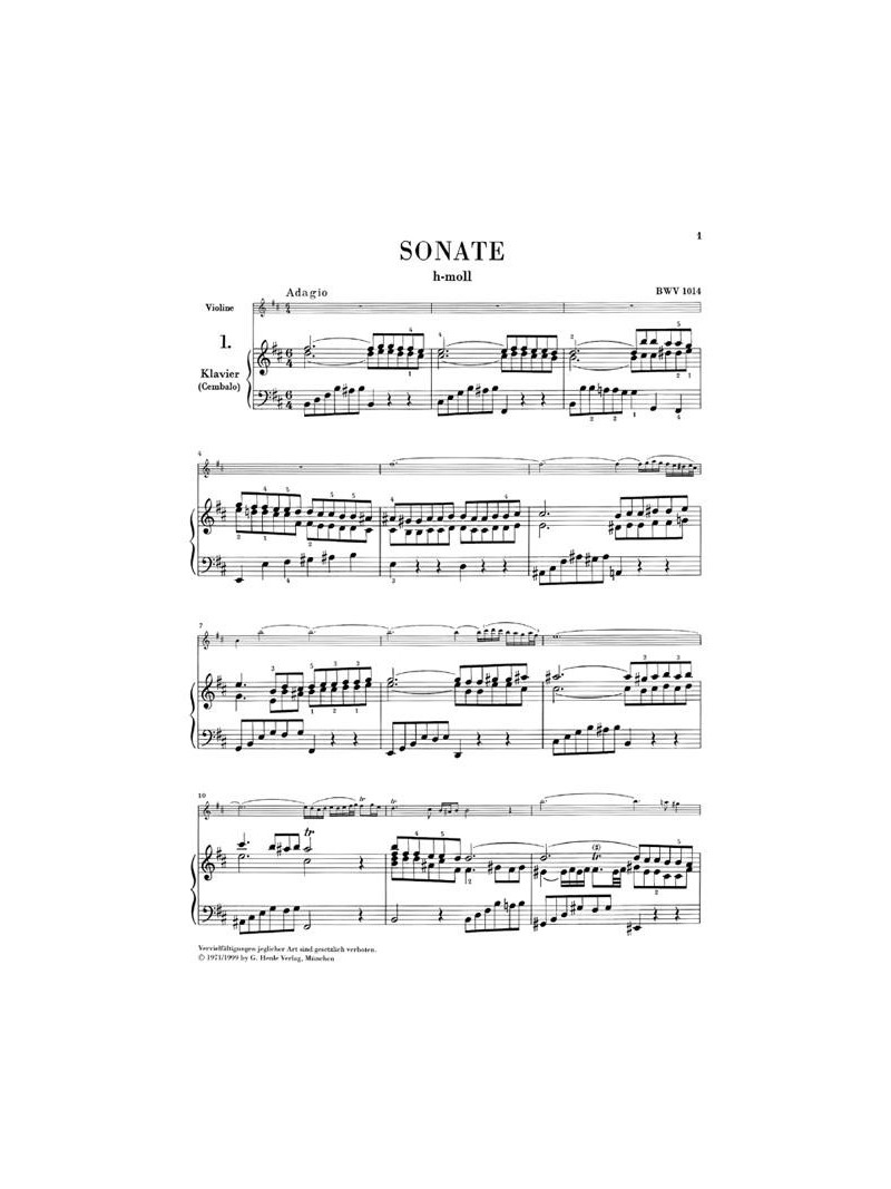 Sonatas for Violin & Piano Nr. 1-3 BWV 1014 -1016