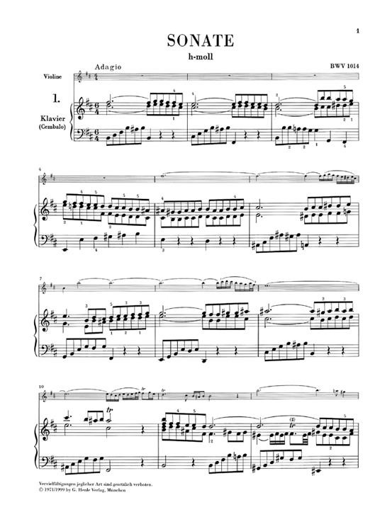 Sonatas for Violin & Piano Nr. 1-3 BWV 1014 -1016