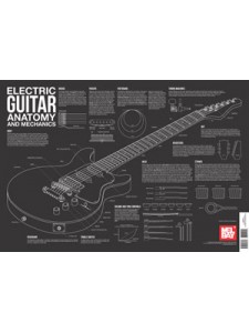 Electric Guitar Anatomy and Mechanics Wall Chart 