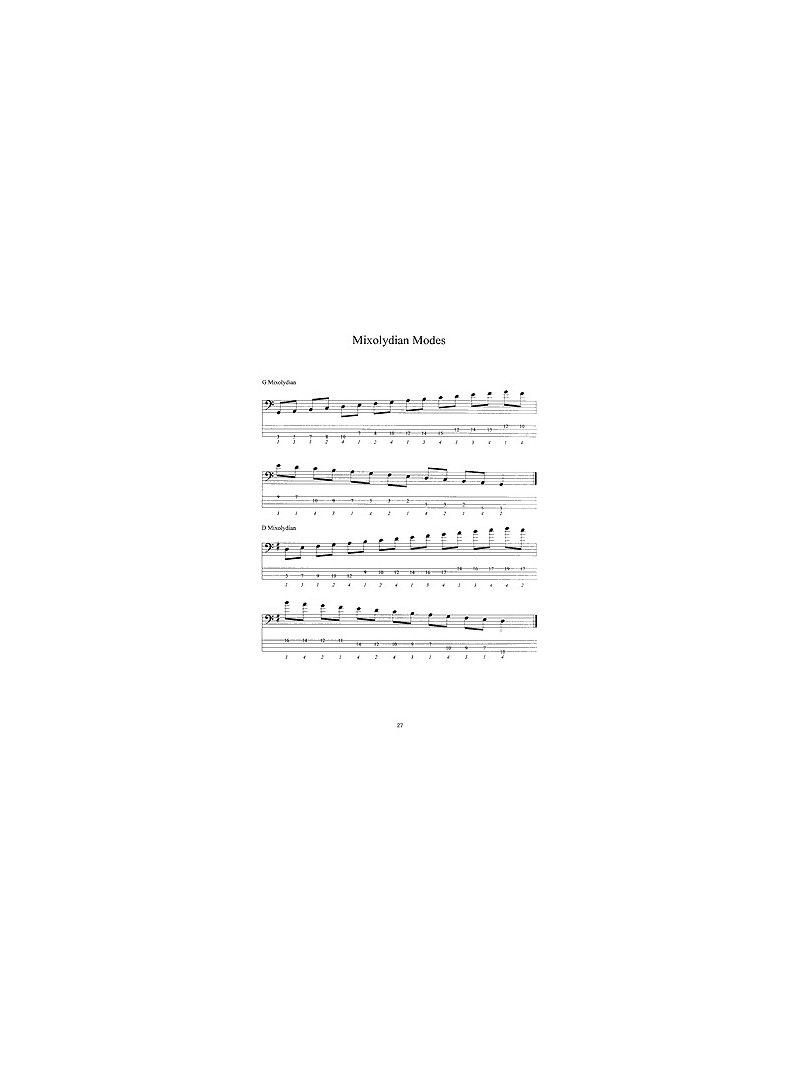 Bass Scales in Tablature
