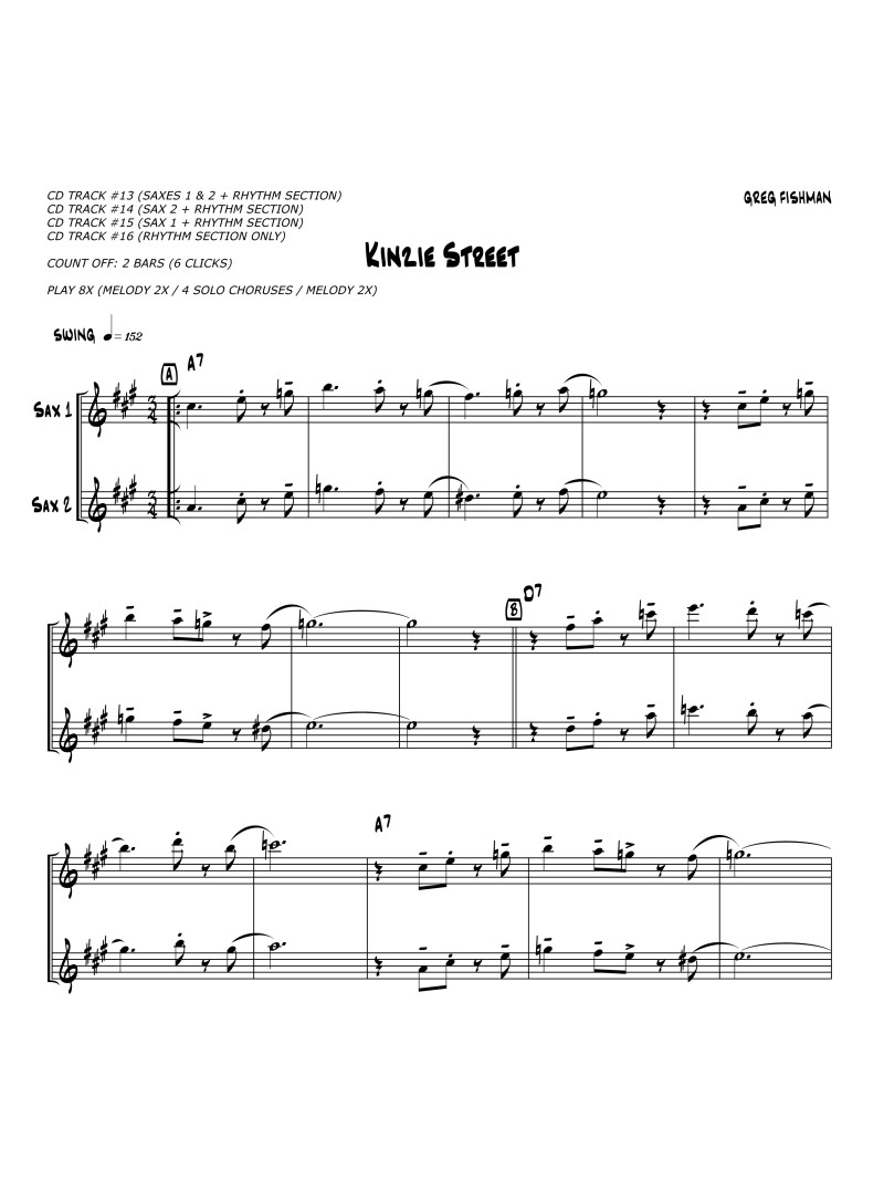 Jazz Saxophone Duets Volume 3 (book/3 CD)