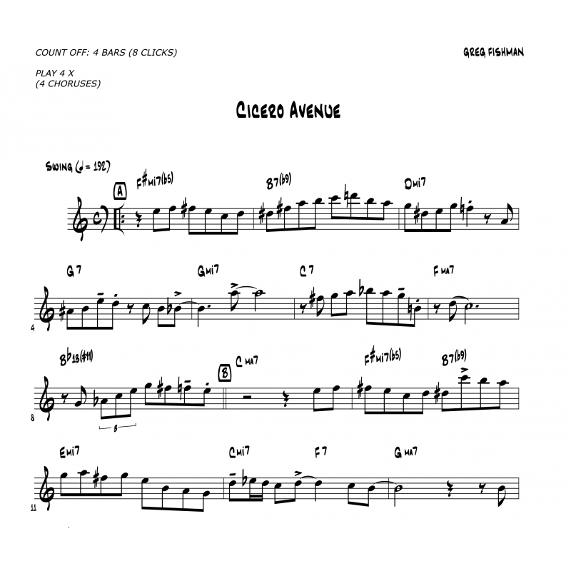 greg fishman Jazz Saxophone Etudes 2 www.birdlandjazz.it, studi