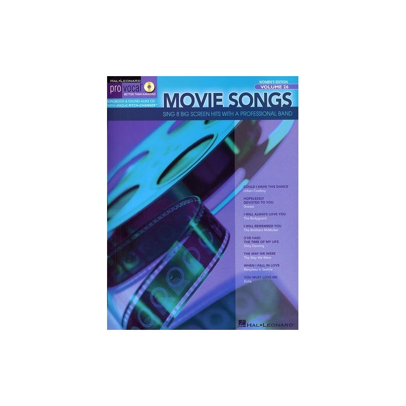 Pro Vocal Women's Edition Volume 26: Movie Songs (book/CD sing-along)