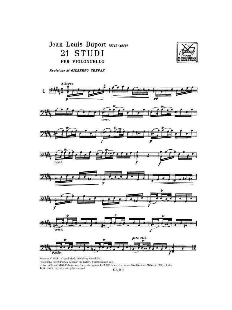 21 Studi per Violoncello