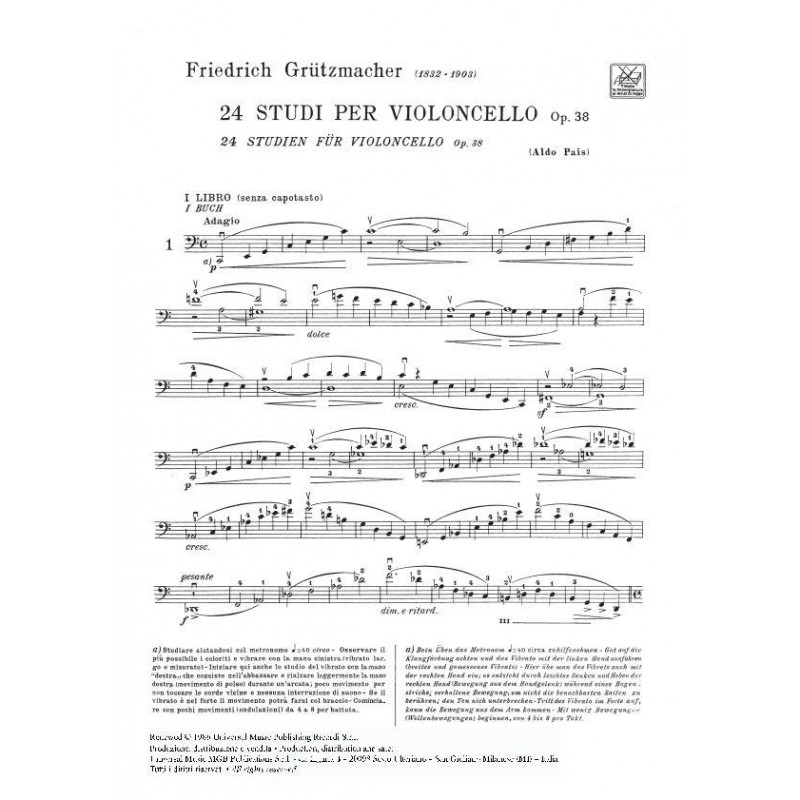 24 studi per violoncello Op.28 Libro 1